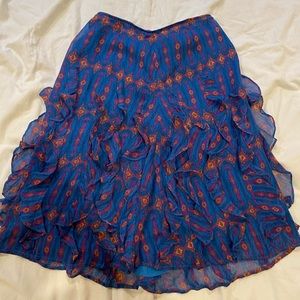 Retro Vintage Lined Flowy Skirt